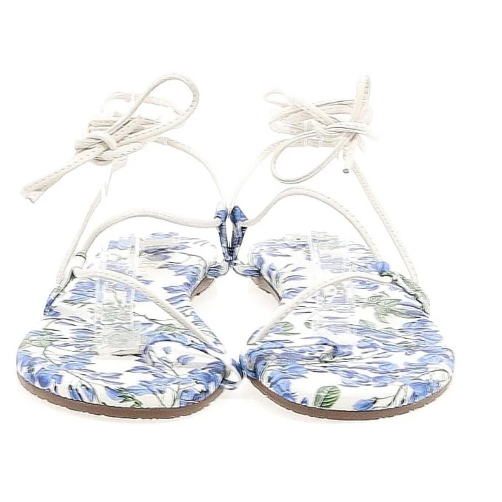TKEES Blue Floral Sandals- NWT Size 10